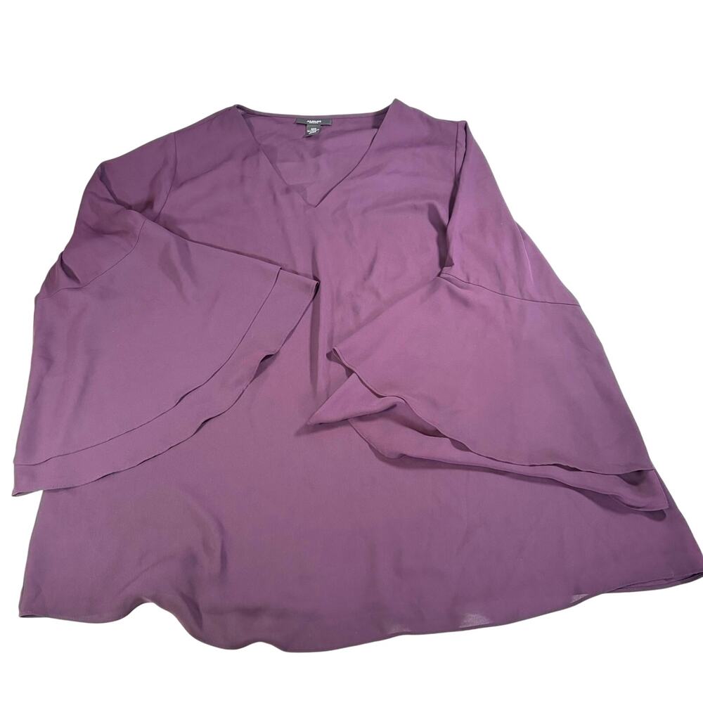 Alfani womens purple flowy blouse flare sleeve. Size 18W. career, date night